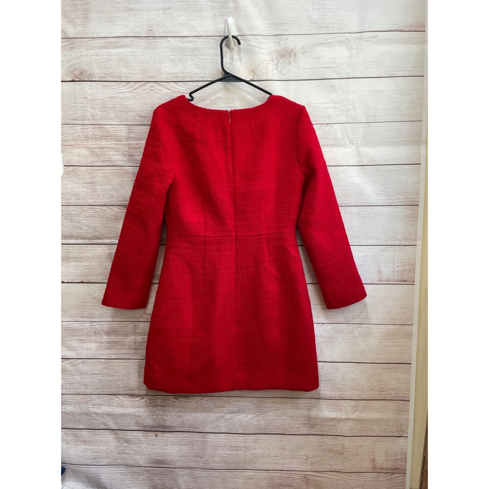 NEW WITH TAGS J CREW SOPHIA MINI DRESS IN MARITIME TWEED FESTIVAL RED - Picture 7 of 12